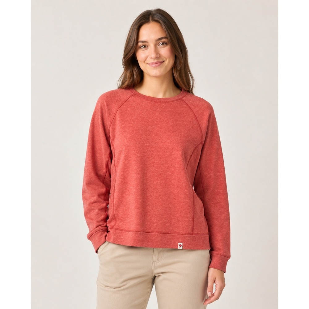 Fjallraven High Coast Lite Sweater Women M Red Raglan Hiking Outdoor